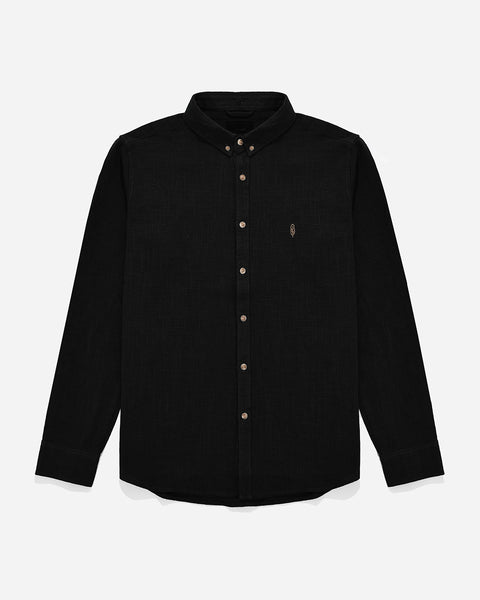 Warning Clothing - Fund Linen Regular Slim Fit Shirt | Black, Saphire, Hazel, Jade, Maize, Off White