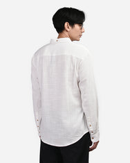 Warning Clothing - Fund Linen Regular Slim Fit Shirt | Black, Saphire, Hazel, Jade, Maize, Off White