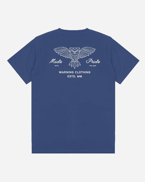 Warning Clothing - Hootie Graphic Tees | Denim Blue, White